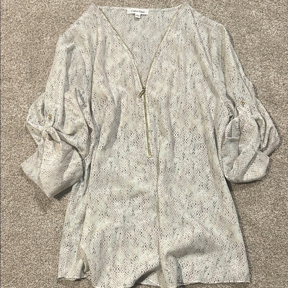 Calvin Klein Women's Light Gray Blouse